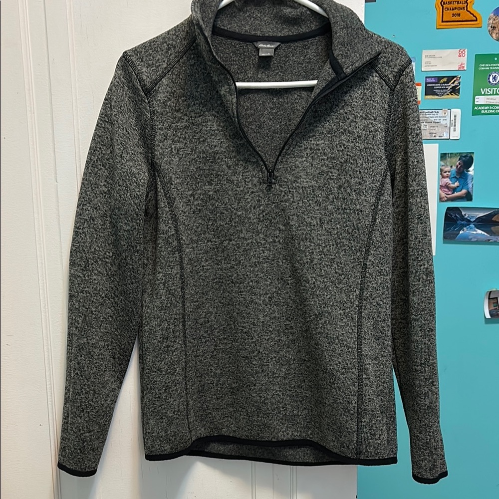 Women’s Gray Quarter-Zip Sweater